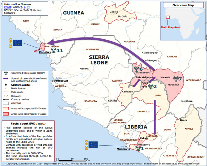 Epidemiology Ebola Map